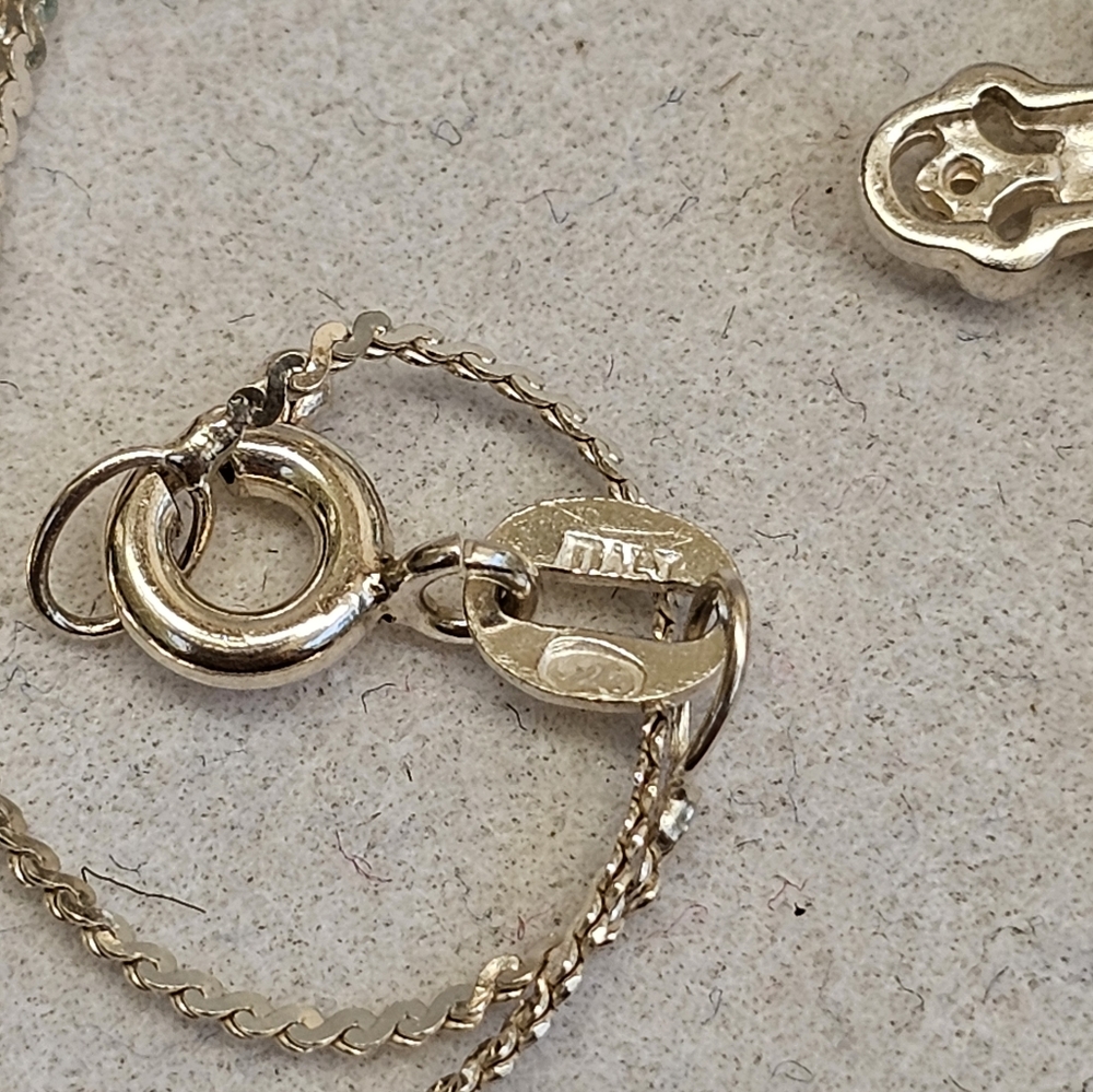 SET! 925 Cross with 925 Feather Ring & Stretch Angel Bead Bracelet SET! - Picture 14 of 16